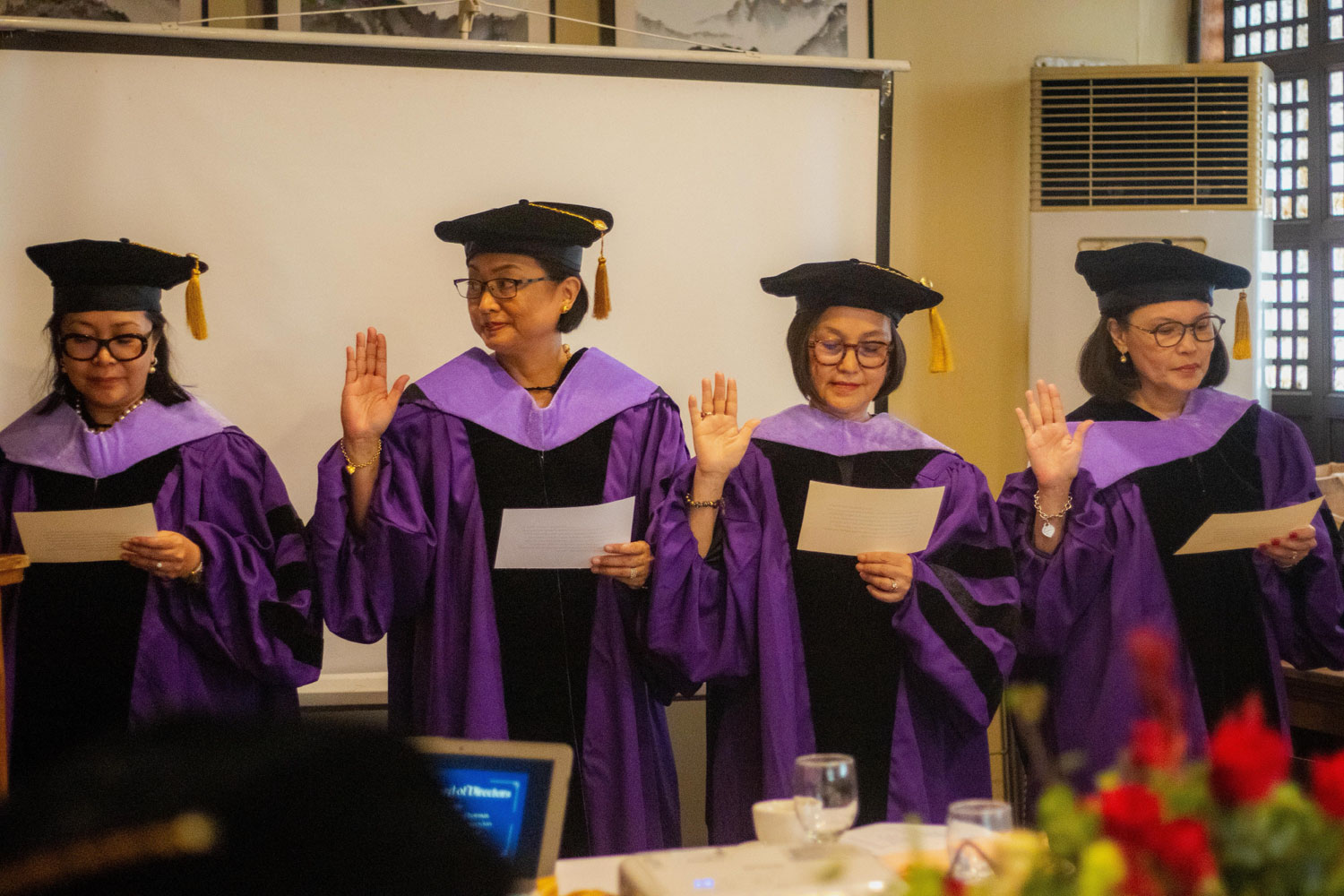 Oath taking of the officers of the board of trustees